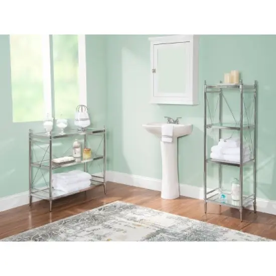 Pinnacle 4-Tier Shelf Chrome - Linon image {6}