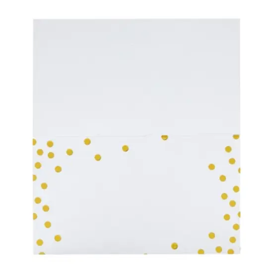 Best Paper Greetings 100 Pack Place Cards for Table Setting, Blank Name Cards for Wedding, Gold Foil Polka Dot Place Cards (2 x 3.5 In Folded) image {5}