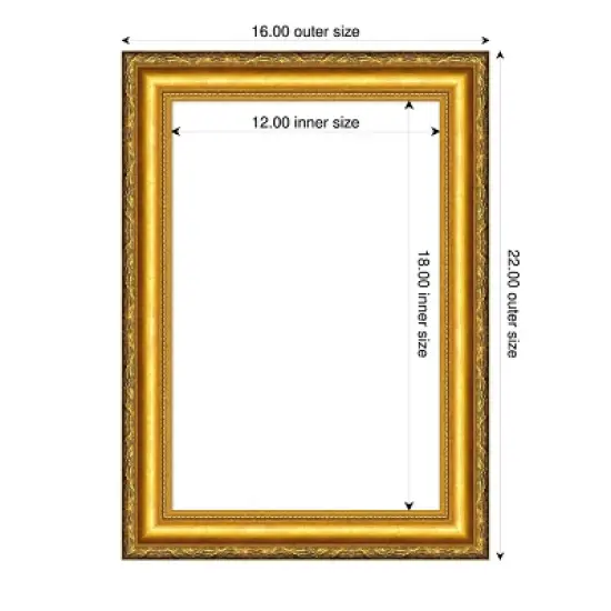 Amanti Art Colonial Embossed Gold Framed Dry Erase Magnetic Board image {4}