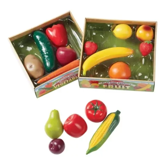 Melissa & Doug Play-Time Produce Fruit (9pc) and Vegetables (7pc) Realistic Play Food image {3}