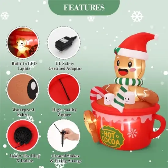 Inflatables Holiday Decoration, Waterproof Indoor Outdoor Xmas Decor Halloween Decor for Yard, Lawn, Garden image {5}