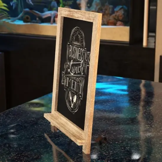 Emma and Oliver Rustic Vintage Tabletop or Wall Hanging Chalkboard with Magnetic Surface and Folding Legs image {3}