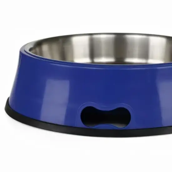 Farm Innovators Signature Series 60 Watt 5.5 Quart Electric Heated Pet Water Bowl with Stainless Steel Insert and Thermostatic Control, Blue image {3}
