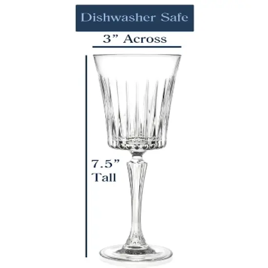 Lorren Home Trends Set of 6 Timeless White Wine Stems, 8 oz. image {1}