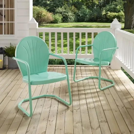 Griffith Metal Chair Aqua - Crosley image {5}