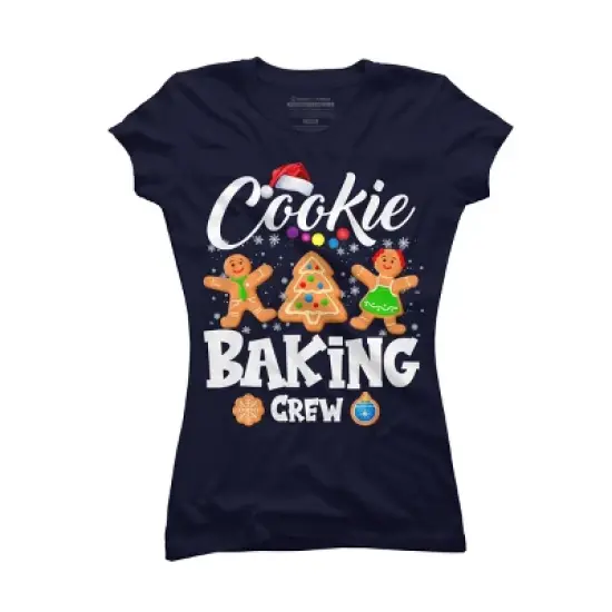 Junior's Design By Humans Cookie Baking Crew Christmas By NekoShop T-Shirt image {4}