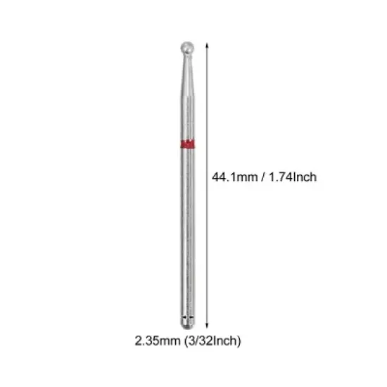 Unique Bargains Emery Nail Drill Bits Set for Acrylic Nails 3/32 Inch Nail Art Tools 44.1mm Length Red 10 Pcs image {3}