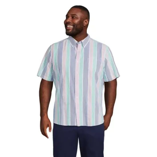 Lands' End Men's Traditional Fit Short Sleeve Seersucker Shirt image {18}