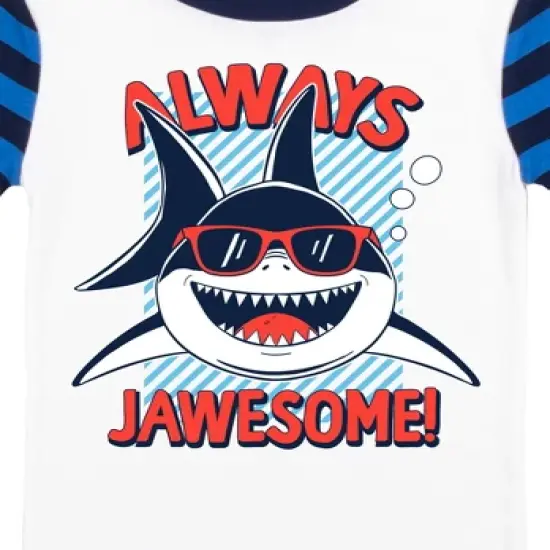 Always Jawsome Youth Boy's Blue & Black Striped Short Sleeve Shirt & Sleep Pants Set image {2}