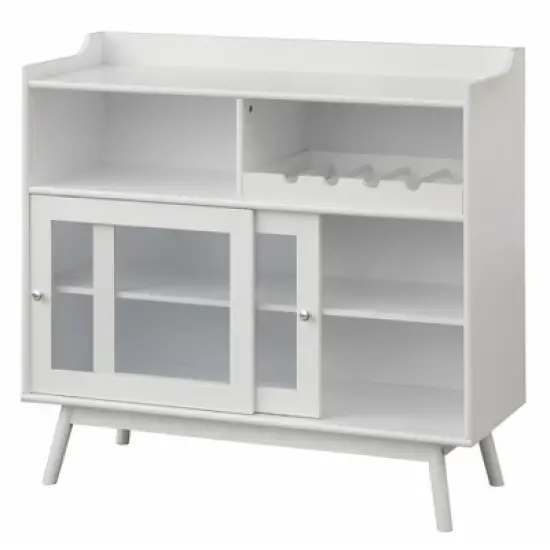 Dublin Bar Cabinet with Sliding Glass Doors White - Buylateral image {5}