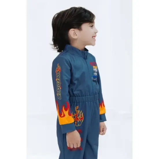 Hot Wheels French Terry Racing Zip Up Coverall Toddler image {4}