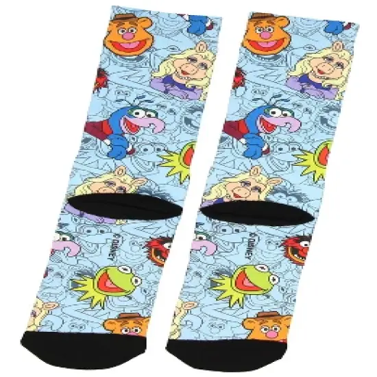 Disney The Muppets All Over Character Pattern Sublimated Crew Socks 1 Pair Multicoloured image {1}