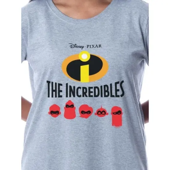 Disney Womens' The Incredibles Character Nightgown Sleep Pajama Shirt Grey image {1}