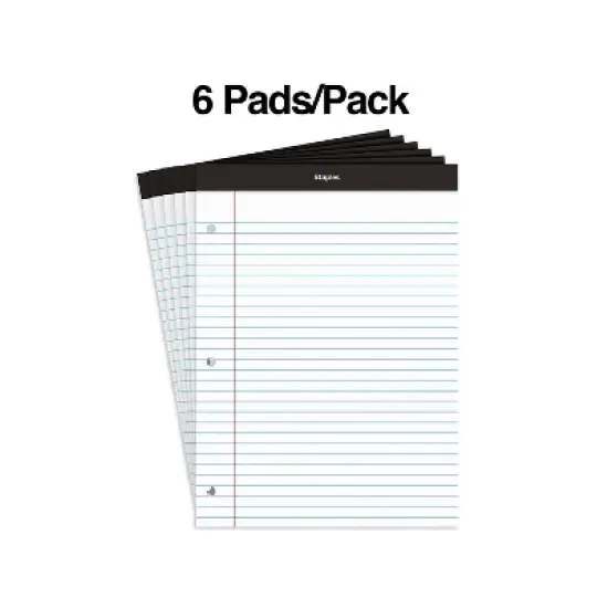 Staples Double Pad Notepads 8.5x11.75 White 100 Sh/Pd 6 Pd/Pk TR57350/35717 image {1}