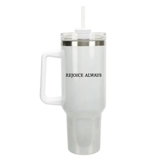 100 North Rejoice Always In His Name Faith Wrap-Around 40 Oz. Stainless Steel Water Bottle Coffee Mug, Spill & Leak Resistant, Travel Tumbler with image {5}