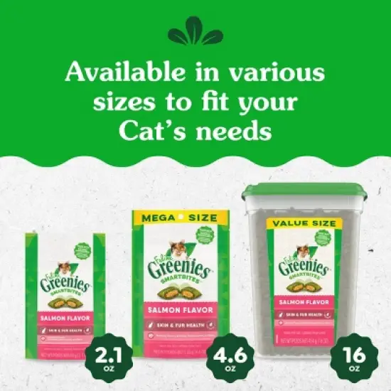 Greenies Smartbites Skin and Fur Health Salmon Flavor Cat Treats image {11}