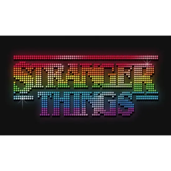 Girl's Stranger Things Sparkling Rainbow Logo T-Shirt image {1}