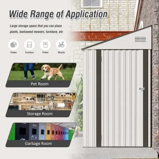 Gulches solid structural two-color storage shed, single hinge door, good ventilation, surface with protective film for various scenarios image {4}