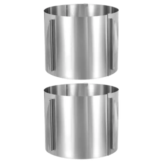 Unique Bargains Stainless Steel Round Adjustable Nonstick Cake Ring 2 Pcs image {18}