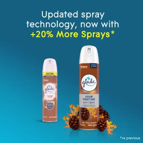 Glade Compressed Gas Aerosol Air Freshener - Cashmere Woods - 8oz image {5}