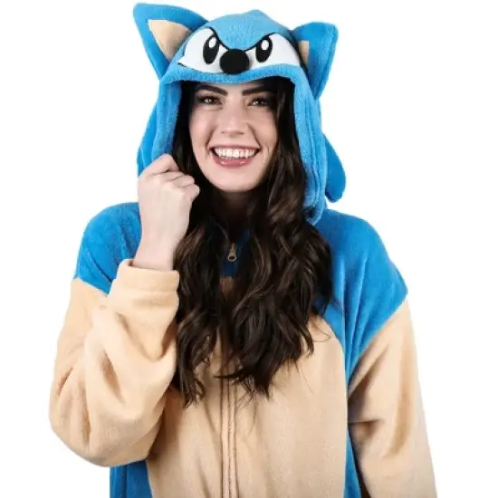 Sonic The Hedgehog Sonic Adult Hooded Kigurumi Union Suit image {4}