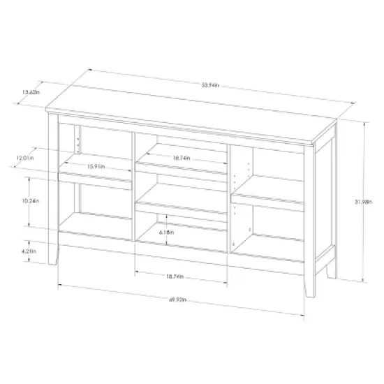 32" Carson Horizontal Bookcase with Adjustable Shelves - Threshold image {4}