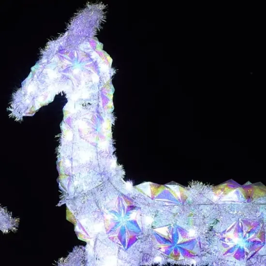 LuxenHome 3-Piece Multi-Color Snowflake Deer Family Outdoor Holiday Decoration with 340 Lights White, Multi image {9}