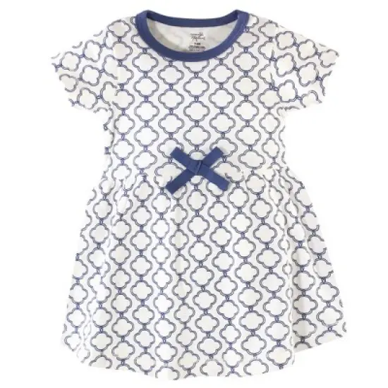 Touched by Nature Baby and Toddler Girl Organic Cotton Short-Sleeve Dresses 2pk, Blue Elephant image {1}