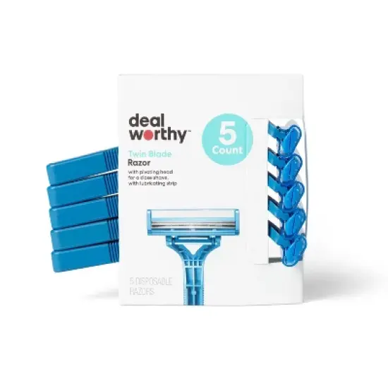 Twin Blade Disposable Razors - 5ct - dealworthy&trade; image {3}
