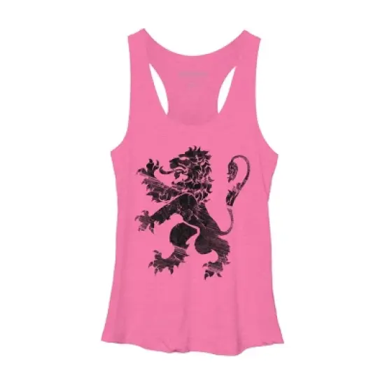 Women's Design By Humans Black Lion Rampant By Snazzygaz Racerback Tank Top image {3}