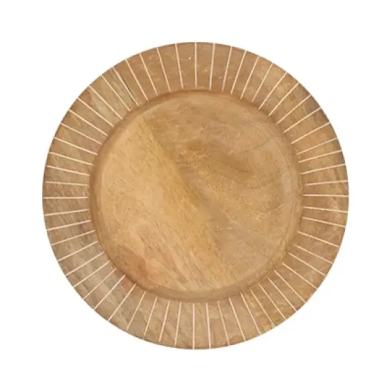 Saro Lifestyle Textured Slit Edges Wooden Charger Plate (Set of 4) image {5}