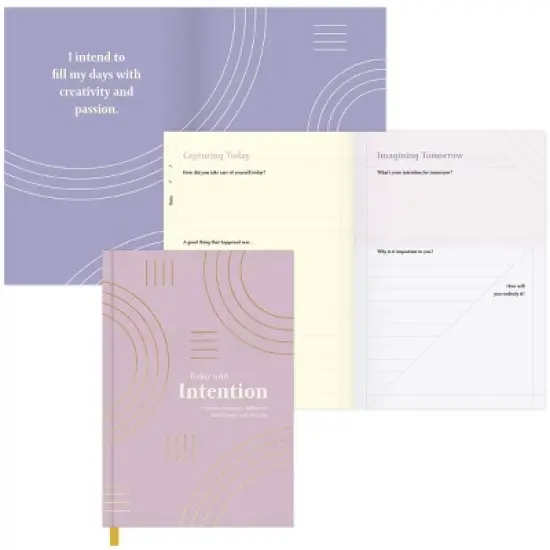 Guided Journal Softcover Sewn Today with Intention - Green Inspired: Gratitude Notebook for Adults, 128 Pages, 5.5x8" image {2}