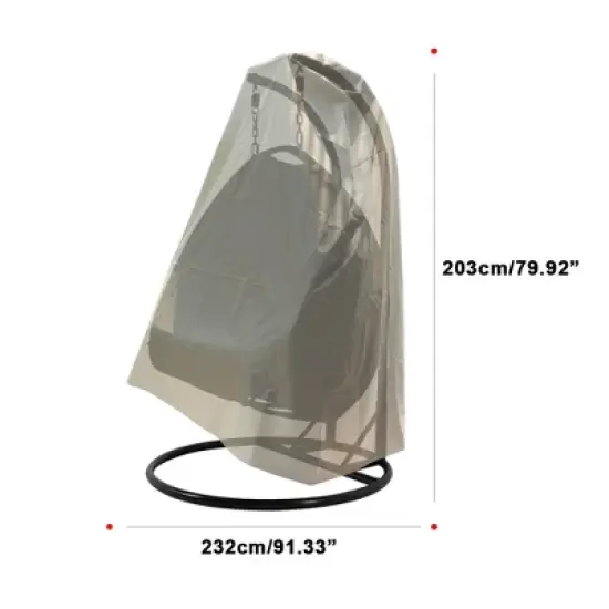 LeisureMod UV-Protection, Waterproof, Double Hanging Egg Swing Chair Cover image {11}
