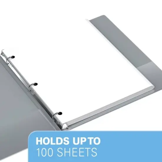 Davis Group 6pk 5/8" Premium Economy Round Ring Binders Gray: .5 Inch Hard Cover, 100 Sheet Capacity, 2 Pockets image {4}