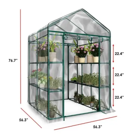 Home-Complete Walk in Greenhouse with PVC Cover Clear image {7}