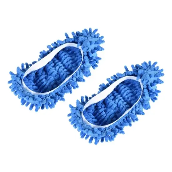 Unique Bargains Washable Cleaning Shoes Cover Multifunction Chenille Duster Mop 2 Pcs image {5}