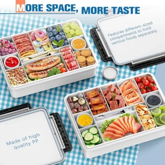Tendware Chilled Portable Snackle Box Container  Insulated Bag 12 Compartment Divided Serving Tray Summer Beach Essentials Charcuterie Road Trip image {2}