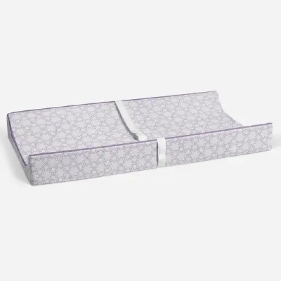 Bacati - Floral Quilted Muslin Changing Pad Cover Lilac image {3}