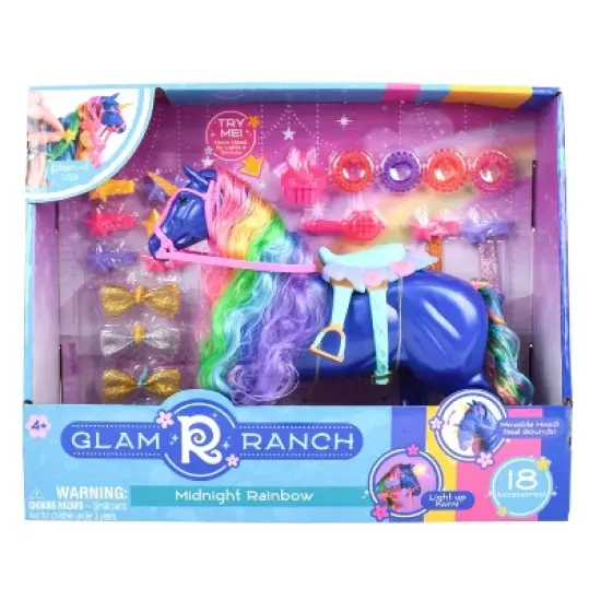 Glam-R-Ranch Midnight Rainbow - Rainbow Sparkle Unicorn with Hair Accessories image {3}