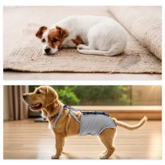 Unique Bargains Reusable Dog Diapers Medium Gray White 1 Pc image {5}