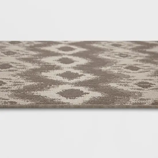 Ikat Outdoor Rug Taupe - Threshold image {3}