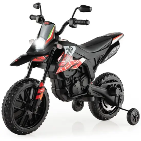 Costway 12V Licensed Aprilia Kids Ride On Motorcycle Electric Dirt Bike with Light & Music image {11}