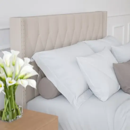 Merrick Lane Upholstered Platform Bed with Button Tufted Headboard image {2}