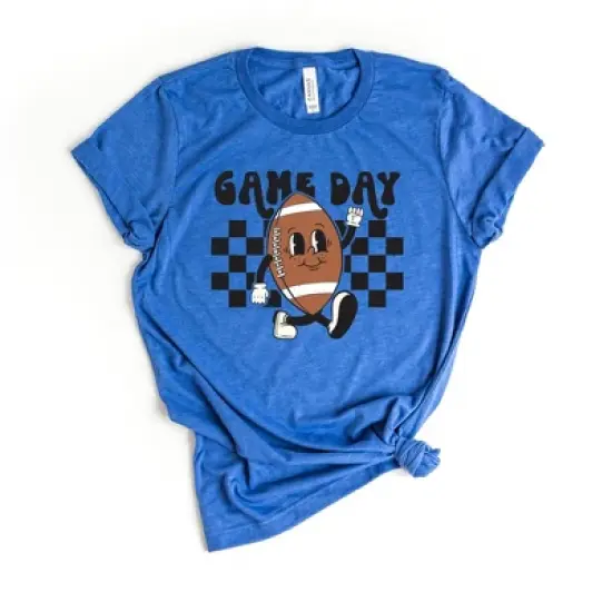 Simply Sage Market Women's Football Game Day Checkered Short Sleeve Graphic Tee image {2}