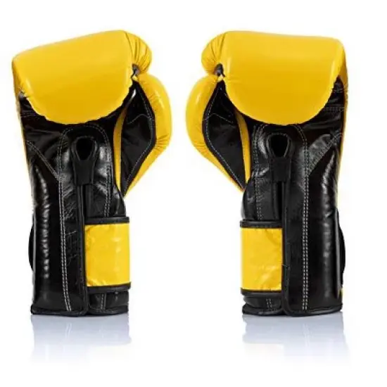 Fairtex BGV9 Mexican Style Yellow Black Piping Muay Thai Boxing Glove - Heavy Hitter image {1}