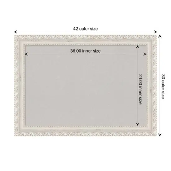42"x30" Opera Wood Frame Gray Cork Board Off-White - Amanti Art image {9}