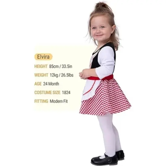 Joyfy Toddler's Little Red Riding Hood Costume Halloween - Little Red Riding Hood Costume with Hood Bodysuit Cape&Skirt Set for Baby Girls image {6}