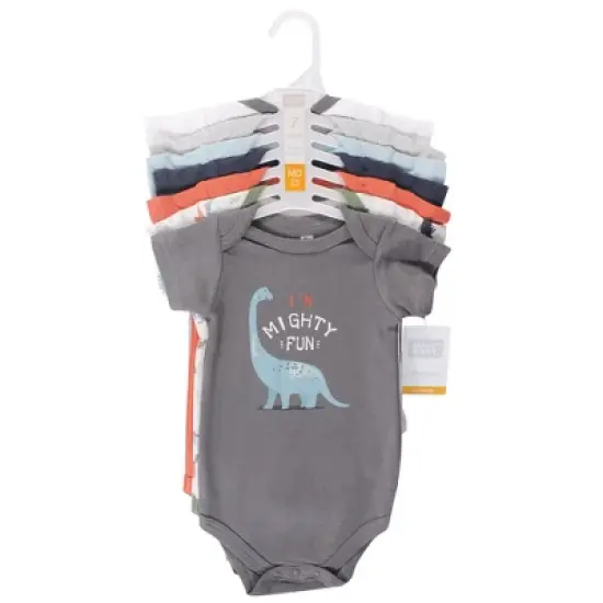 Hudson Baby Infant Boy Cotton Bodysuits, Mighty Fun Dino image {1}