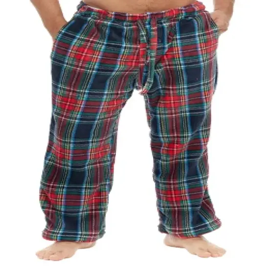Men's Soft Plush Fleece Pajama Pants, Warm Long Lounge Bottoms image {9}