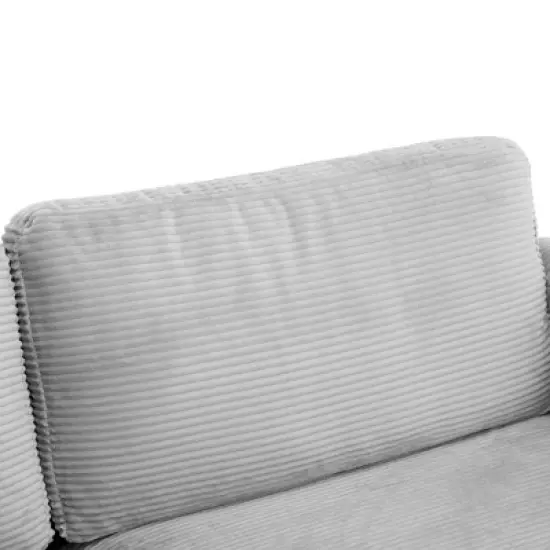 GlasFlength Seating Sets, Versatile Striped Sectional, Ideal for Entertaining, Classic and Comfortable, Gray, 72.8"*30.7"*33" image {1}